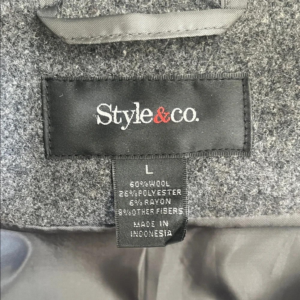 EUC Style & Co. Gray Trench Coat (L) - Picture 9 of 10